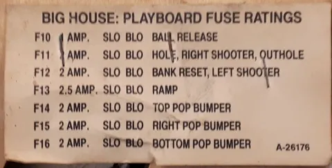 Playfield Fuse Label