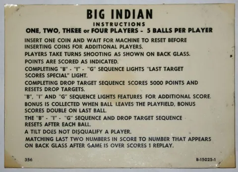 Instruction Card (5 Ball)