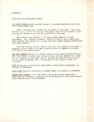 Promotional Game Feature Sheet*