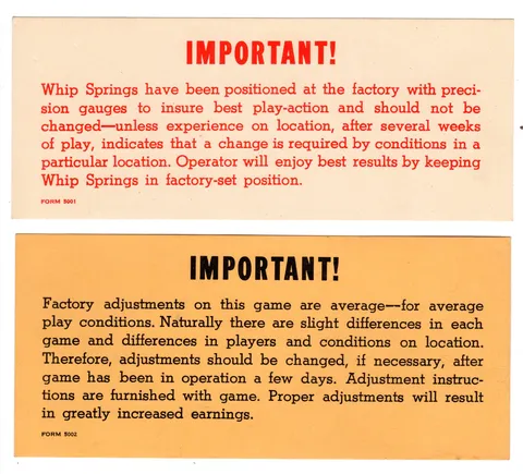 Operator Instructions