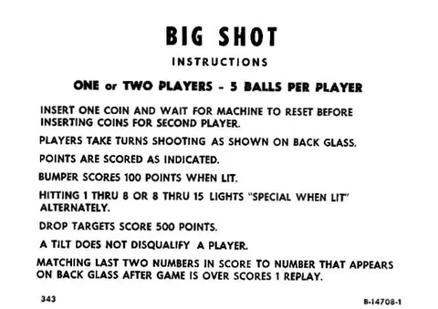 Instruction Card 5 Balls