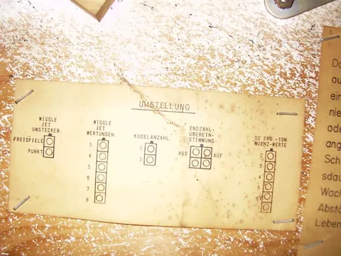 Inside German Cabinet - Adjustment Card