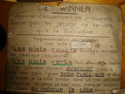 French Instruction Card