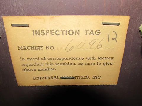 Inside Front Door - Serial Number*
