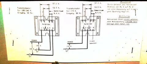 German Transformer Wiring Card