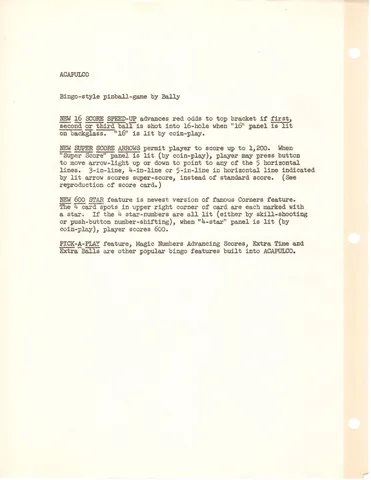 Promotional Game Feature Sheet*