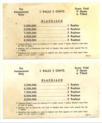 Instruction and Score Cards