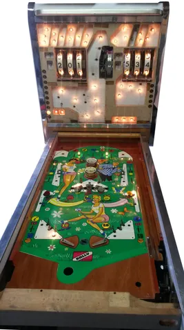 Illuminated Backbox Insert and Stripped Playfield*