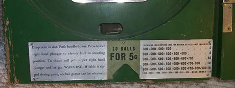 Instructions And Payout Card