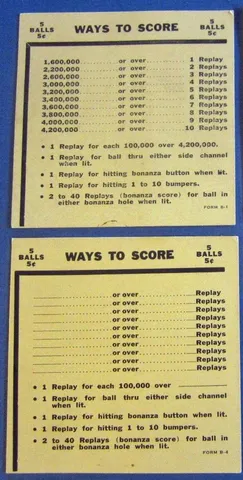Instruction and Score Cards