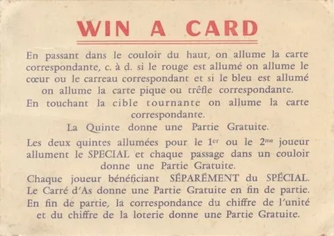 French Instruction Card