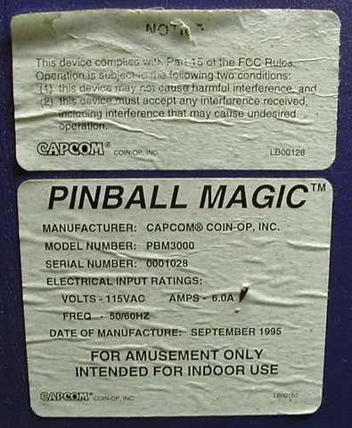 Cabinet - Model and Serial Numbers*