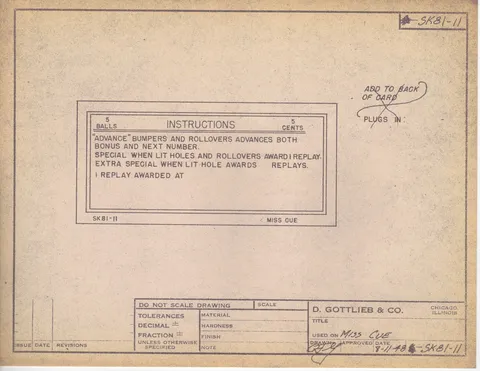 Instruction and Score Card - Drawing SK81-11