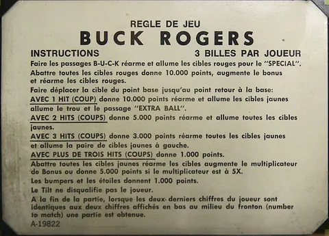 French Instruction Card