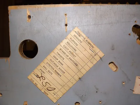 Stripped Playfield - Checklist*