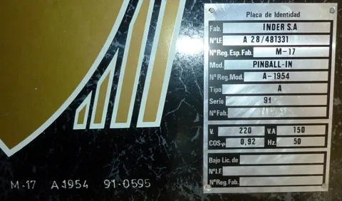 Manufacturer Plate*