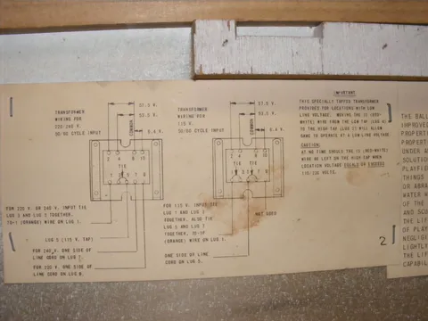 Transformer Wiring Card*