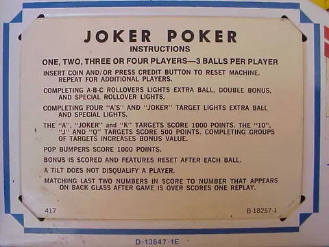 Instruction Card