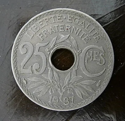 25 Centimes Coin - France 1937
