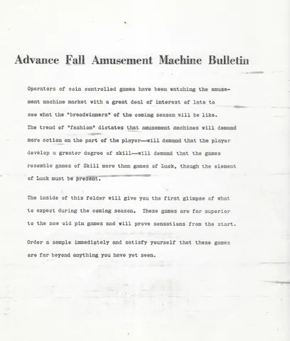 Mailer To Operators - Cover Page*