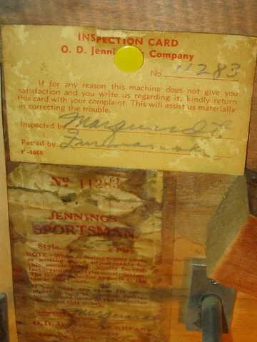 Inspection Card and Manufacturer's Tag*