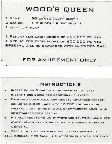 Instruction and Score Cards