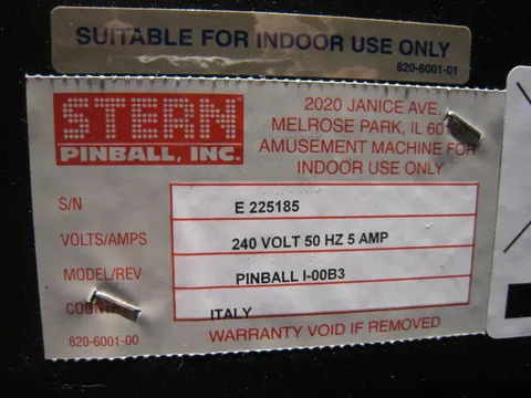 Sample Game - Manufacturer Label*