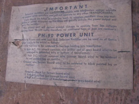 Rectifier and Power Unit Wiring Information
