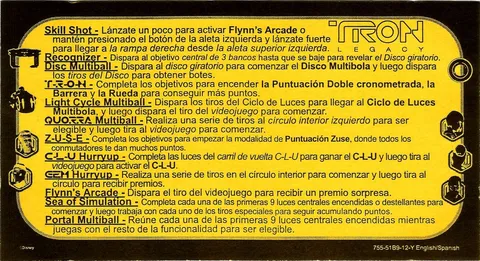 Spanish Instruction Card