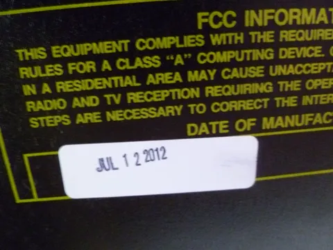 Date of Manufacture*
