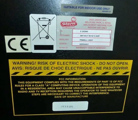 Serial Number Sticker