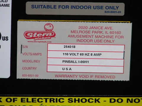 Serial Number Sticker*