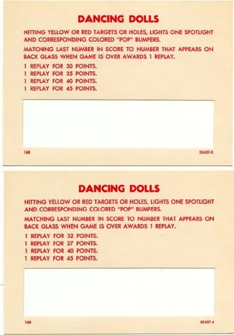 Instruction/Score Cards