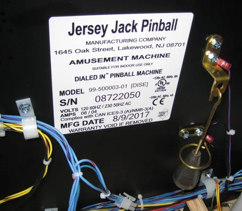 Manufacturer Sticker*