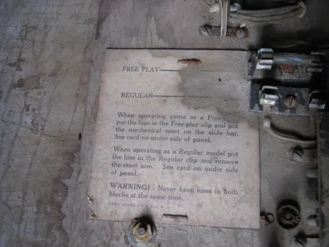 Setting for Free Play or Regular Operation
