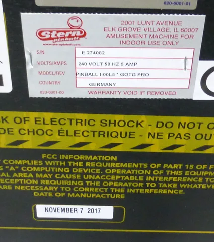 Cabinet - Serial Number