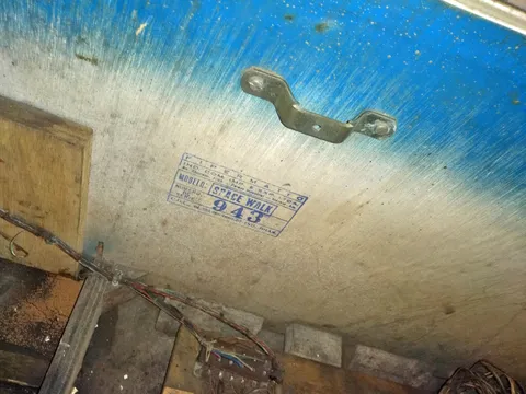 Inside Cabinet - Model and Serial Numbers