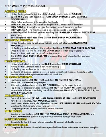 Rule Sheet - Back