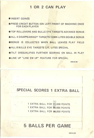 Instruction and Score Cards