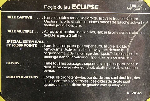 French Instruction Card - 3 Ball