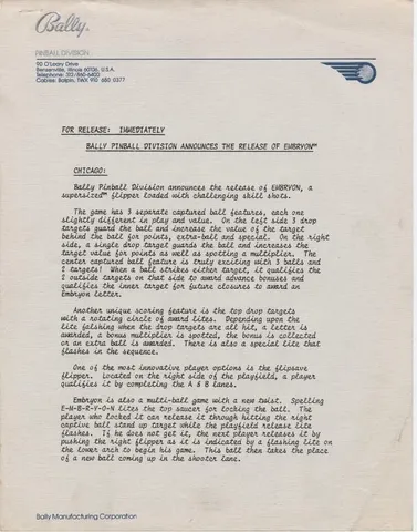 Press Release, Page 1