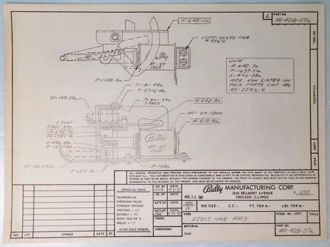 Eject Hole Assembly Drawing*