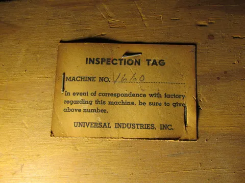 Inside Front Door - Serial Number*