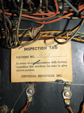 Inside Backbox - Serial Number*