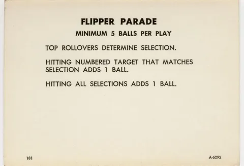 Score Card A-6292