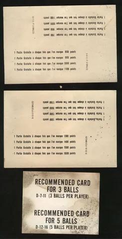 French Score Cards