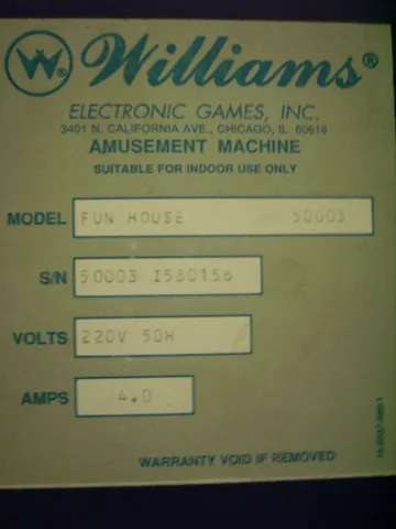 Manufacturer Sticker
