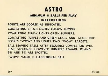 Instruction Card - Minumum 8 Balls