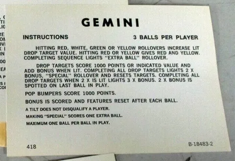 Instruction Card - 3 Ball